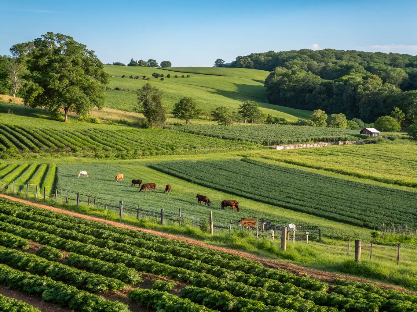 A variety of crops and livestock breeds, highlighting the importance of agricultural biodiversity for food security and resilience to environmental stresses.