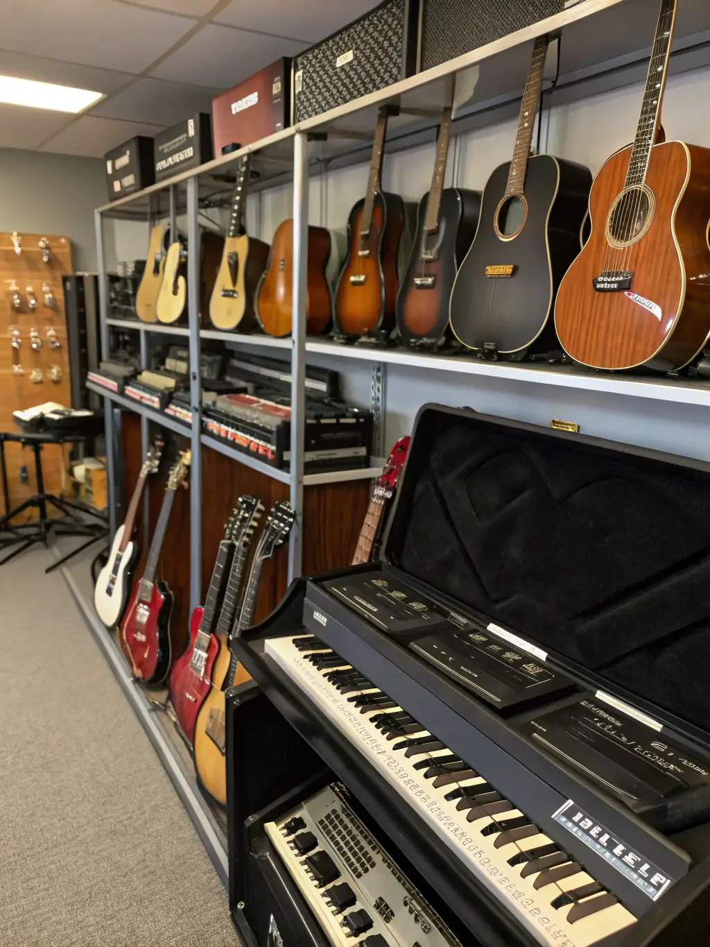 An image depicting various musical instruments and equipment available for members to use at NANACRUZ.